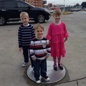 The kiddos before the show. We ran into a good friend also.